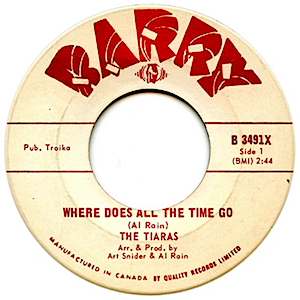 The Tiaras -- Where Does All the Time Go / All I Ever Need Is You - 7